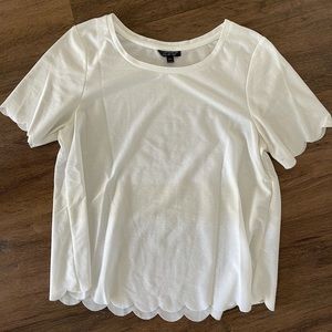 White scallop crop top